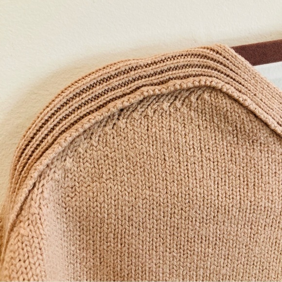 WILFRED SZ S 100% Merino Wool Blush Ribbed Detail Boat  Neck Sweater Hi Low Hem - Picture 5 of 11